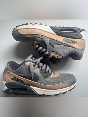 Nike Air Max 90 Premium Rare Wool Cool Grey Mushroom Men’s Sneakers Size 9